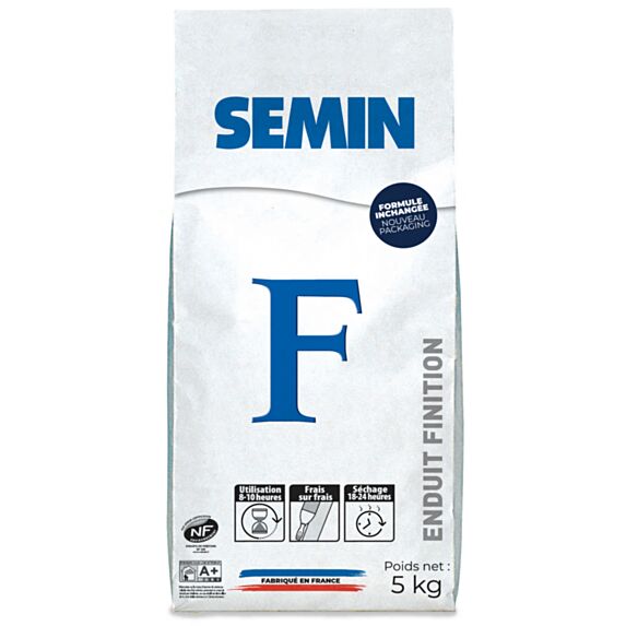 Enduit de lissage intérieur F tous supports sac 5 kg - SEMIN