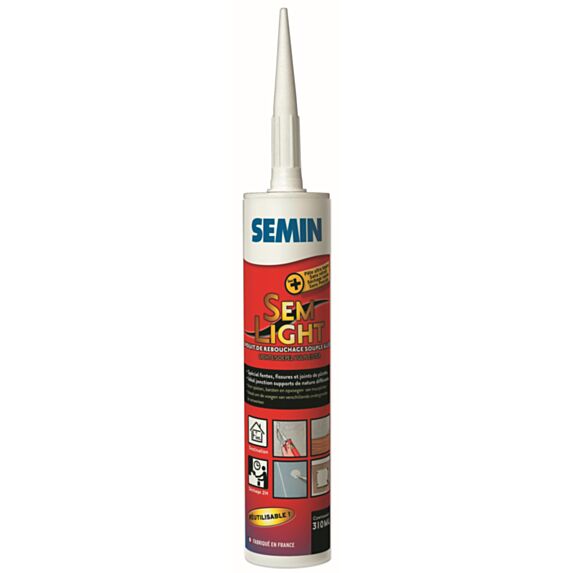 Enduit de rebouchage souple à séchage rapide cartouche 310 mL - SEMIN