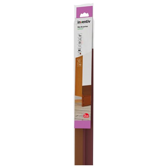 Bas de porte isolant bourrelet Adhésif 1m Marron - INVENTIV