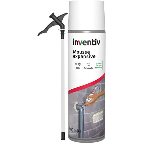 Bombe aérosol Mousse expansive isolante 500ml - INVENTIV