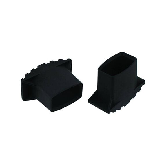 Set de 2 patins escabeau 50 x 24 mm caoutchouc noir - INVENTIV