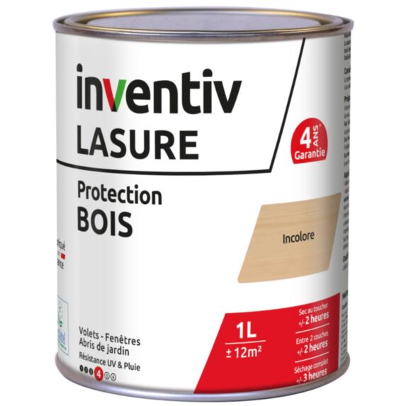 Lasure 4 ans incolore 1 L - INVENTIV