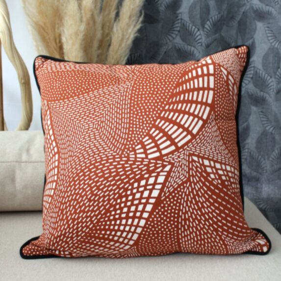 Coussin déhoussable Ethnic loft 40 x 40 cm terracotta - DECOSTARS
