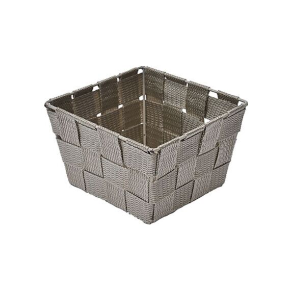 Panier polyester rectangle taupe - TENDANCE