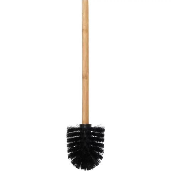 Brosse WC noir manche bambou - TENDANCE