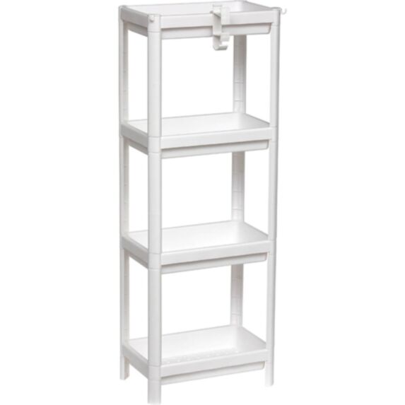 Meuble de rangement 4 niveaux polypropylène blanc - TENDANCE