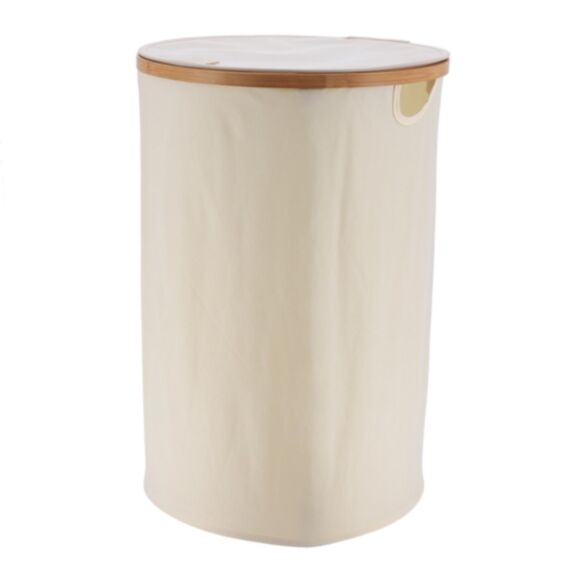 Panière à linge pliable ronde bambou/naturel - TENDANCE