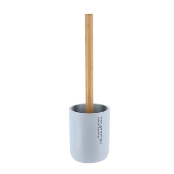 Brosse WC polyrésine bambou/bleu clair - TENDANCE