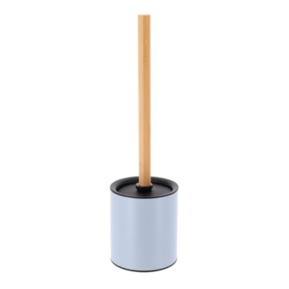 Brosse WC métal bambou/bleu clair - TENDANCE