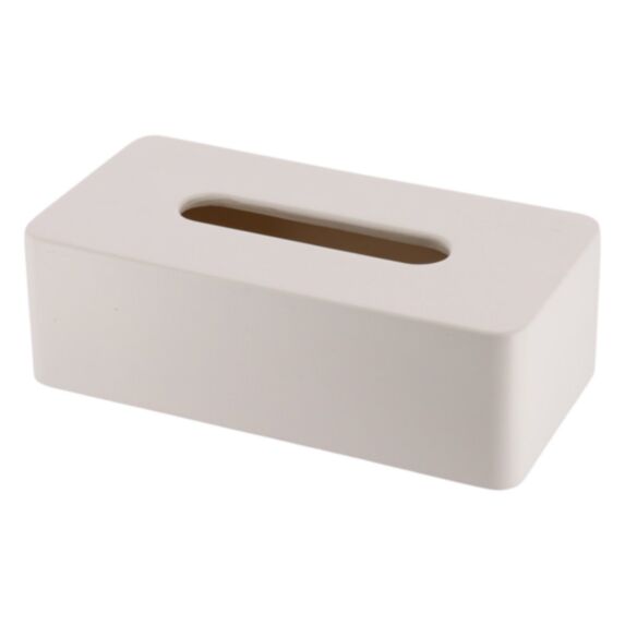 Boîte mouchoirs polyrésine Japandi beige - TENDANCE