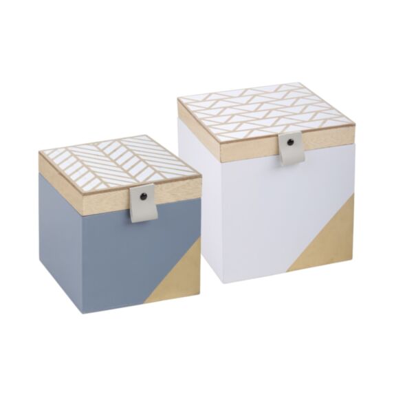 Set 2 boîtes carrées Izumi 17 et 14 cm cm grises