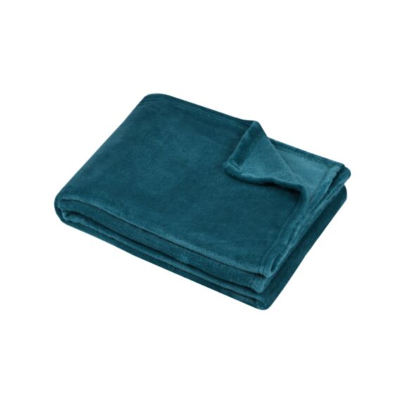 Plaid polyester Standford 130 x 160 cm pétrole - LOVELY CASA