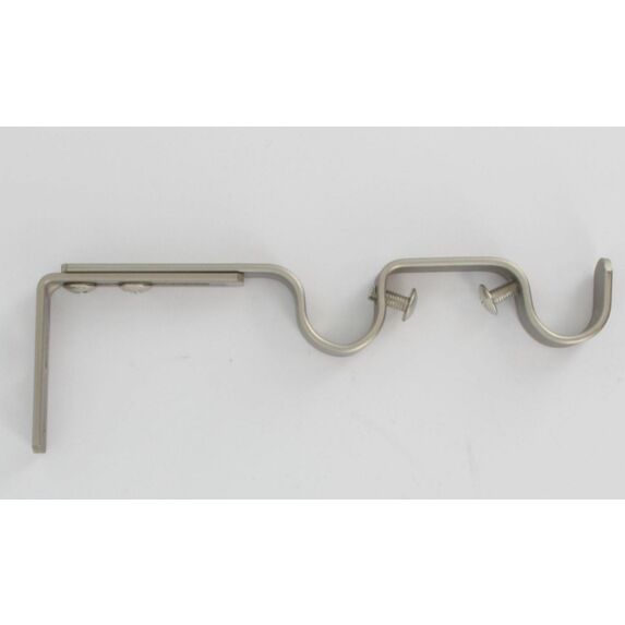 Lot de 2 supports double gouttière extensible ⌀ 20 165-190 mm - argent mat
