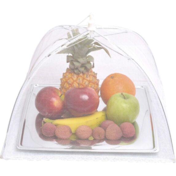 Cloche à nourriture moustiquaire 36 x 36 x 20 cm blanc