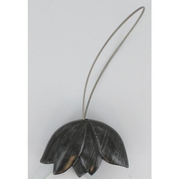 Embrasse résine aimantée Tulipe  - noir/argent