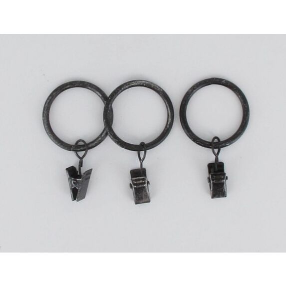 Lot de 8 Anneau à pince ⌀ 20 - noir/argent