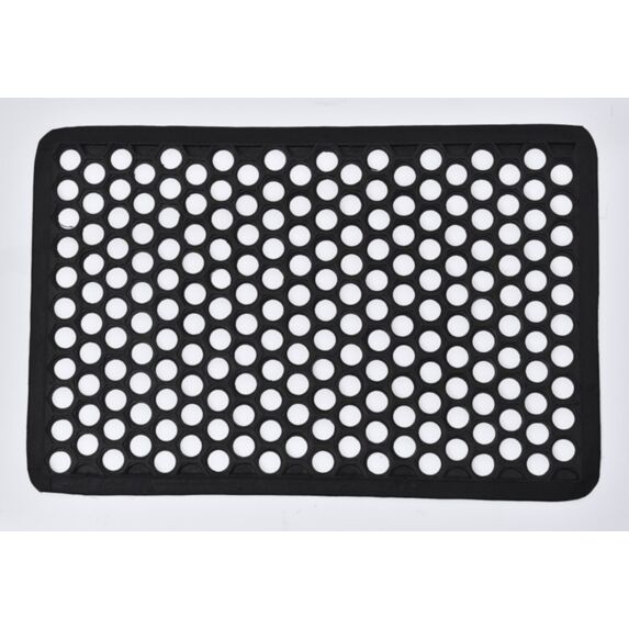 Tapis Harold grille caoutchouc noir - 60 x 40 