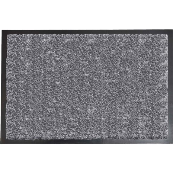 Tapis Baptiste polyamide/PVC bleu gris chiné - 60 x 40 