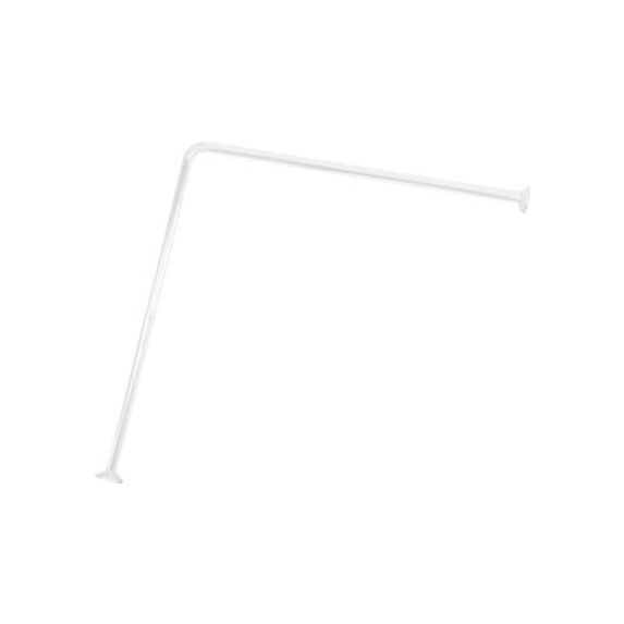 Barre de douche d'angle 80 x 80 cm aluminium - blanc