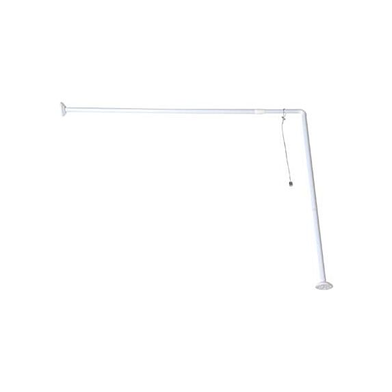 Barre d'angle de baignoire/cable de fixation métal plafond - blanc