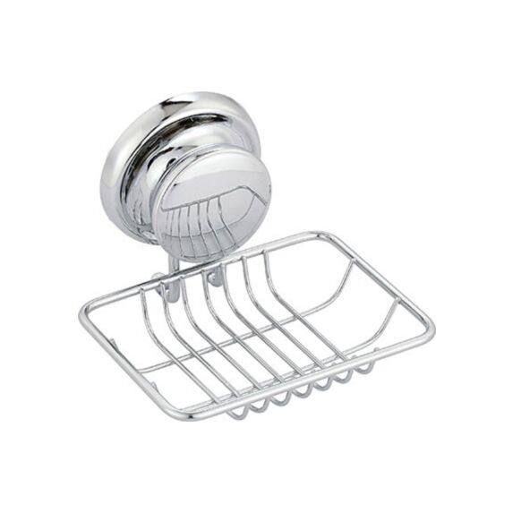 Porte savon métal sur ventouse - chrome