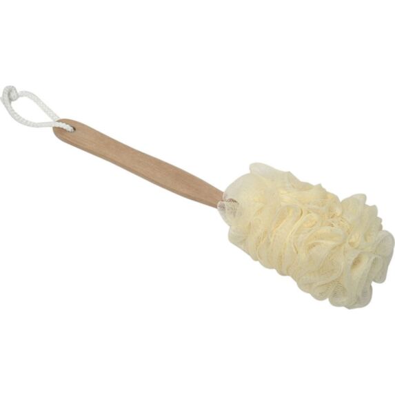 Fleur de bain polyéthylène avec manche bois - TENDANCE