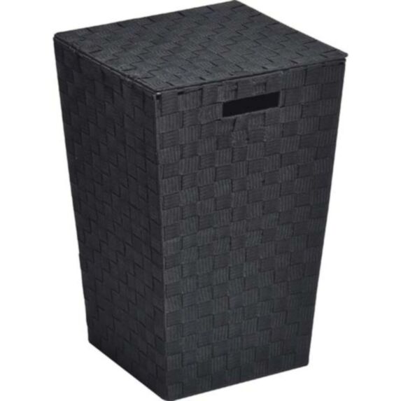 Panière à linge polyester evasee - noir - TENDANCE