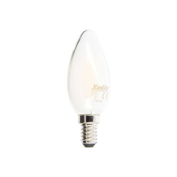 2 ampoules filament led opaque E14 806lm 60W blanc chaud - XANLITE