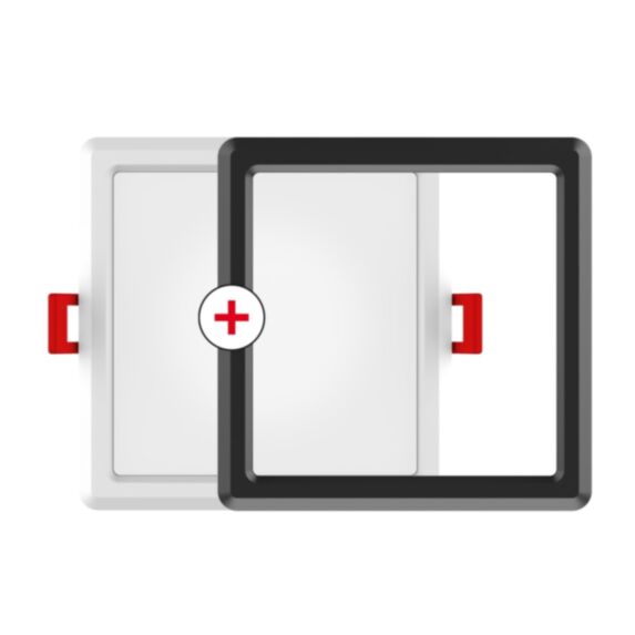 Dalle encastrable carrée 800lm IP20 blanc/noir bagues interchangeables - XANLITE