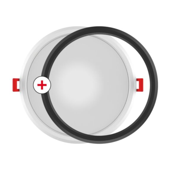 Dalle encastrable ronde 1450lm IP20 blanc/noir bagues interchangeables - XANLITE