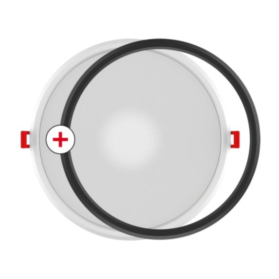 Dalle encastrable ronde 2200lm IP20 blanc/noir bagues interchangeables - XANLITE