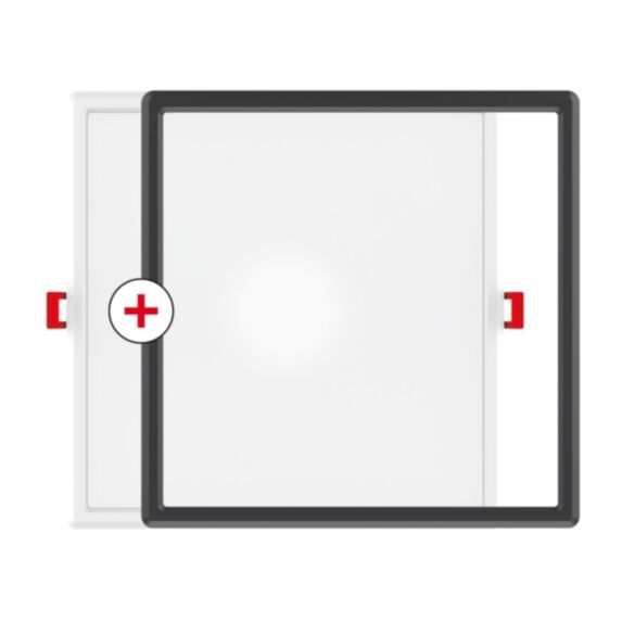 Dalle encastrable carrée 2200lm IP20 blanc/noir bagues interchangeables - XANLITE