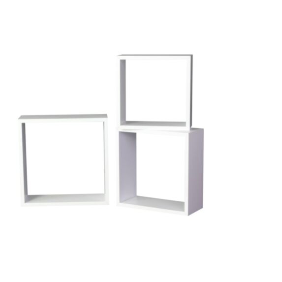 Set de 3 cubes Basic 12mm 27 x 27 cm blanc - DECO SYSTEM