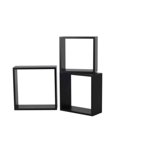 Set de 3 cubes Basic 12 mm 27 x 27 cm noir - DECO SYSTEM