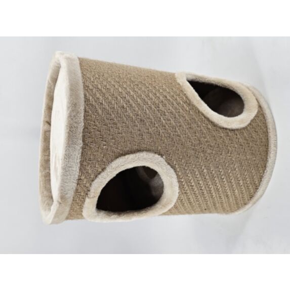 Maison griffoir pour chat 2 ouvertures 38 x 38 x 50 cm peluche corde - ZAMIBO