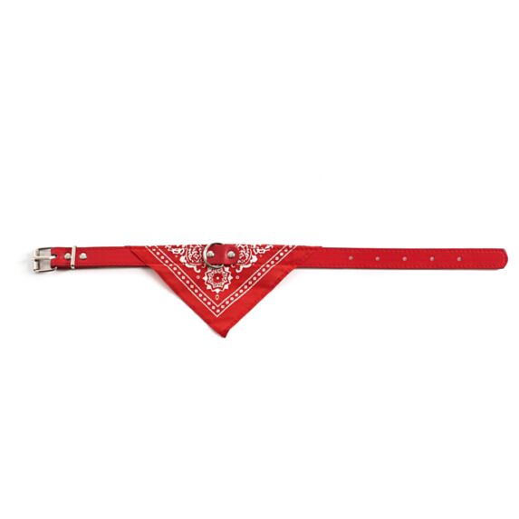 Collier bandana cuir synthétique 38 x 15 cm rouge - ZAMIBO