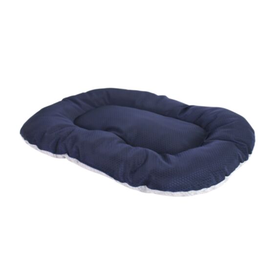 Coussin coton polyester ovale 50 x 30 cm tissu oxford marine gris - ZAMIBO
