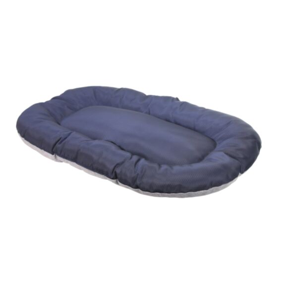 Coussin coton polyester ovale 70 x 40 cm tissu oxford marine gris - ZAMIBO