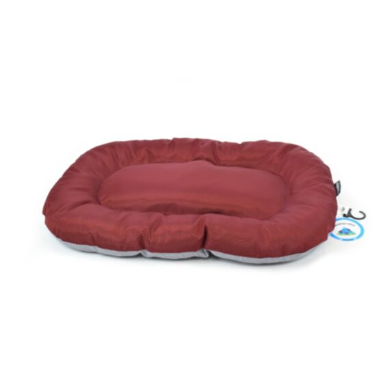 Coussin coton polyester ovale 70 x 40 cm tissu oxford bordeaux gris - ZAMIBO
