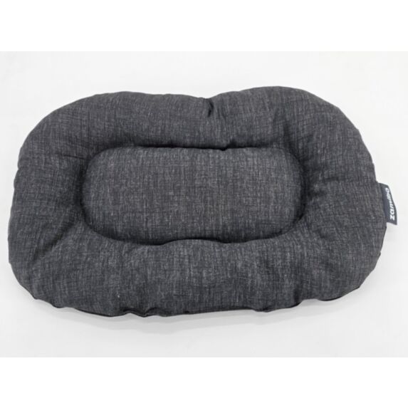 Coussin coton polyester ovale 50 x 30 cm tissu oxford noir - ZAMIBO