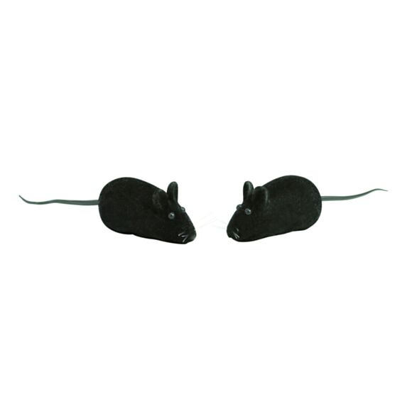 Souris polyester sonore16 cm gris x2 - ZAMIBO