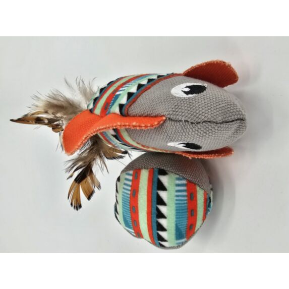 Jouet chat 2 p balle 45 cm souris 95 cm tissu plume multicolore - ZAMIBO