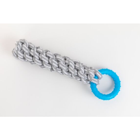 Jouet chien corde 29 cm avec anneau bleu - ZAMIBO