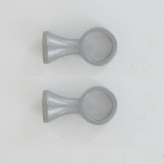 Lot de 2 supports simples D16 gris laqué - LUANCE