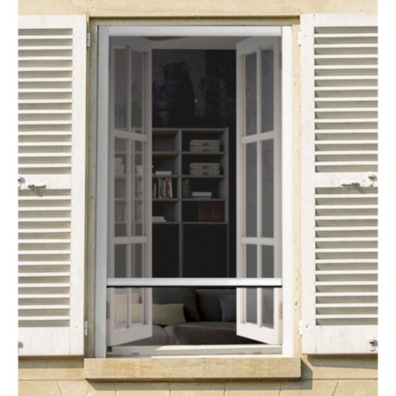 Chassis moustiquaire PVC 80x100 cm blanc/toile noire