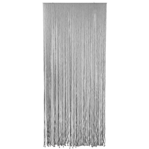Rideau de porte en ficelle tressée 90 x 200 cm polycoton gris - LUANCE