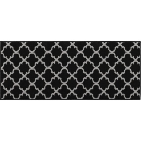 Tapis Arabesque 50 x 120 cm polypropylène noir/gris - LUANCE