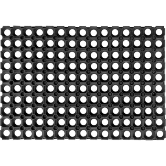 Tapis caillebotis caoutchouc 40x159cm noir - LUANCE