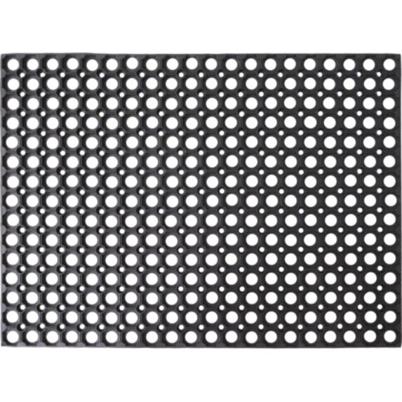 Tapis caillebotis 60 x 80 cm caoutchouc noir - LUANCE