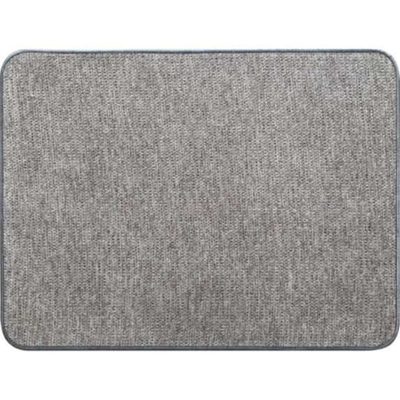 Tapis Hexagone 45 x 60 cm polyester/velours gris clair - LUANCE
